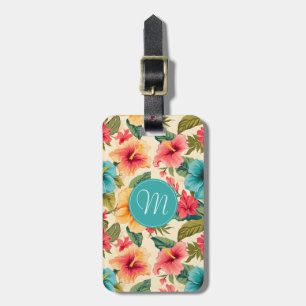 Hawaiianska blommor bagagetikett bagagebricka
