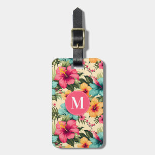 Hawaiianska blommor bagagetikett bagagebricka