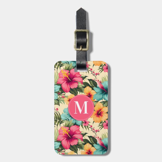 Hawaiianska blommor bagagetikett bagagebricka (Vertikal Framsida)
