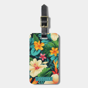 Hawaiianska blommor bagagetiketter bagagebricka