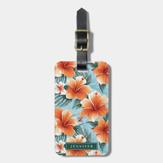 Hawaiianska blommor bagagetiketter bagagebricka (Vertikal Framsida)