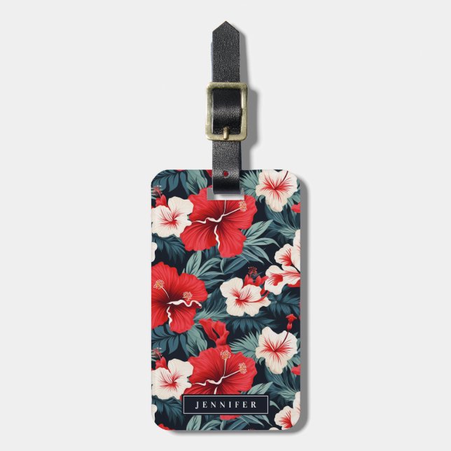 Hawaiianska blommor bagagetiketter bagagebricka (Vertikal Framsida)