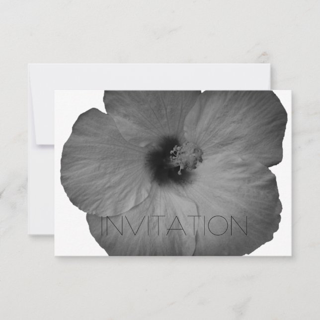 Hawaiianska drömmar i svart och vitt inbjudningar (Framsida)