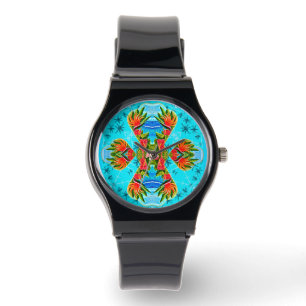 Hawaiianska fåglar i Paradise Kor (blått) Armbandsur