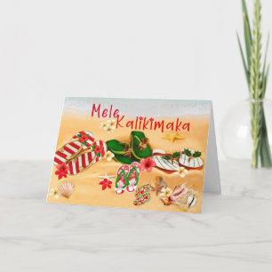 Hawaiianska Flip Flop Mele Kalikimaka-kort Kort