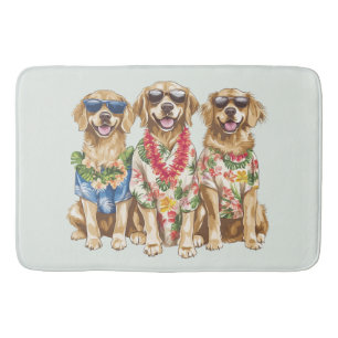 Hawaiianska Golden Retriever Hundar Blomsterkrans Badrumsmatta