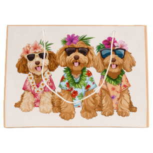 Hawaiianska Goldendoodle Hundar Blomsterkrans