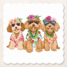 Hawaiianska Goldendoodle Hundar Blomsterkrans
