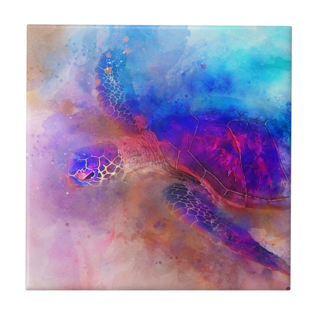 Hawaiianska havssköldpaddan kakelplatta (Framsidan)