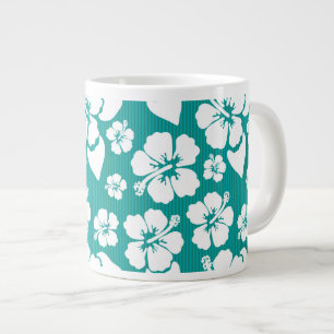 Hawaiianska Hibiscus Flower Mönster Jumbo Mugg