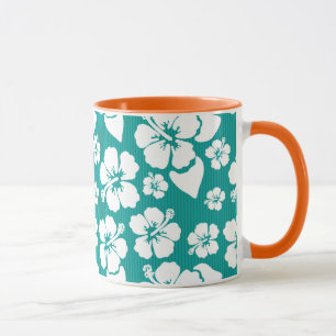 Hawaiianska Hibiscus Flower Mönster Mugg