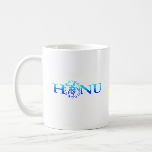 Hawaiianska honsjön Turtle Ocean Blue Kaffemugg (Vänster)