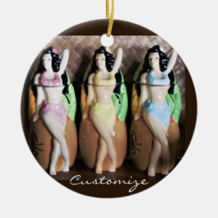 Hawaiianska Hula Dancers Thunder_Cove Julgransprydnad Keramik