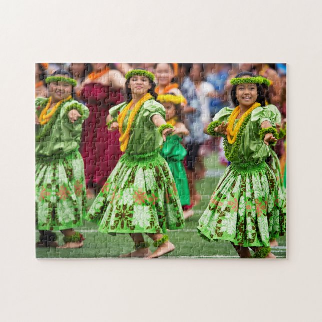Hawaiianska Hula-dansare. Pussel (Horisontell)