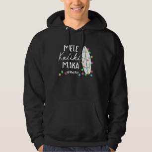 Hawaiianska julgåvor Mele Kalikimaka Surfboard Hoodie