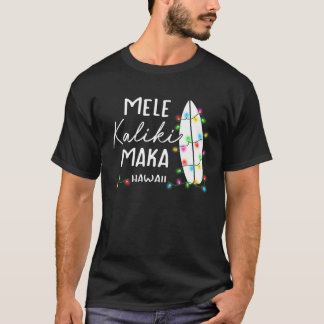 Hawaiianska julgåvor Mele Kalikimaka Surfboard T Shirt