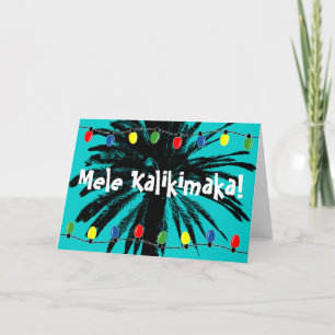 Hawaiianska julkort Mele Kalikimaka! Helgkort