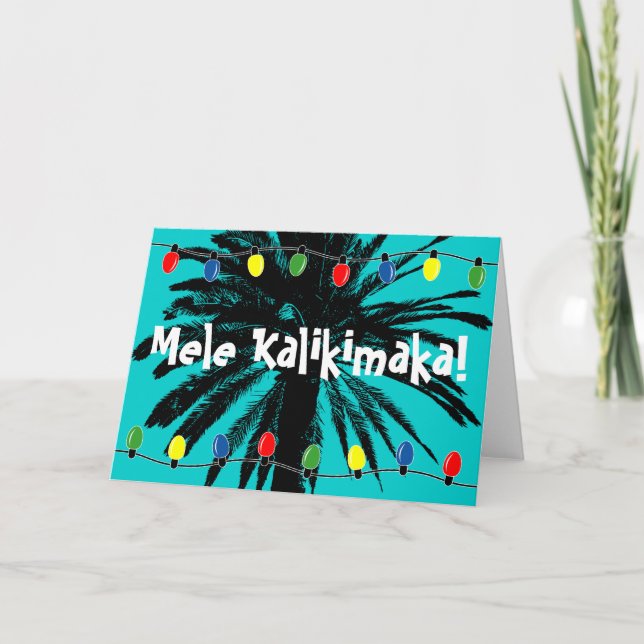 Hawaiianska julkort | Mele Kalikimaka! Helgkort (Framsida)