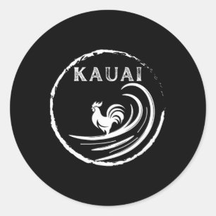 Hawaiianska Kauai Tupp, Höna, Sköldpadda Och Kaffe Runt Klistermärke