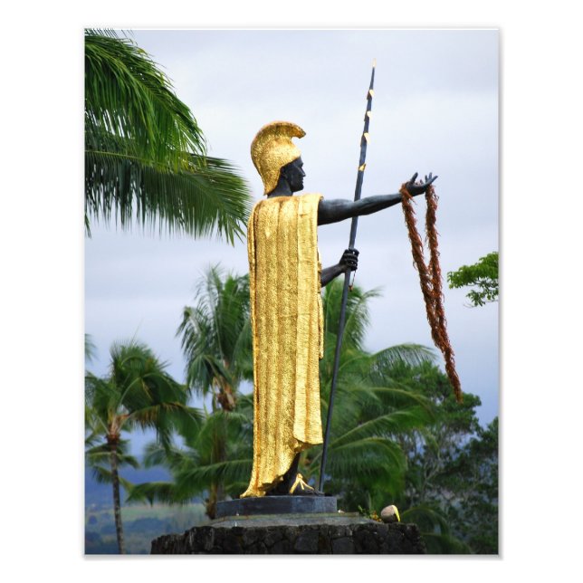 Hawaiianska kungen Kamehameha-statyn, Sidovy Fototryck (Framsidan)
