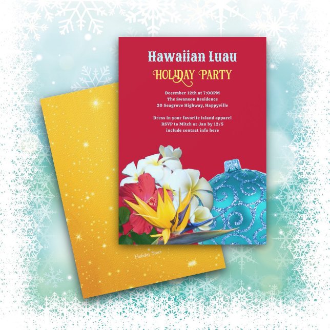 Hawaiianska Luau-festfirande Julkalas Inbjudningar (Skapare uppladdad)