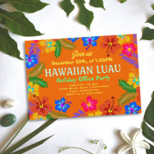 Hawaiianska Luau-festkontor Invitationer Hibiskus