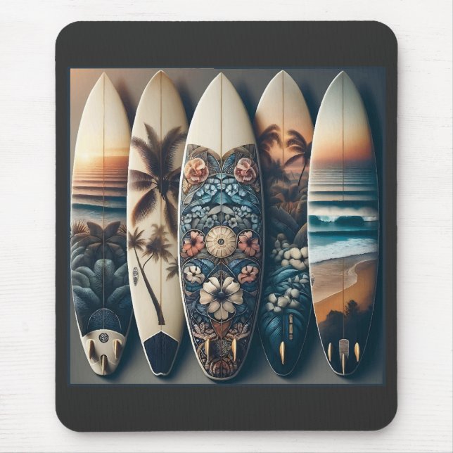 Hawaiianska målade surfboard musmatta (Framsidan)