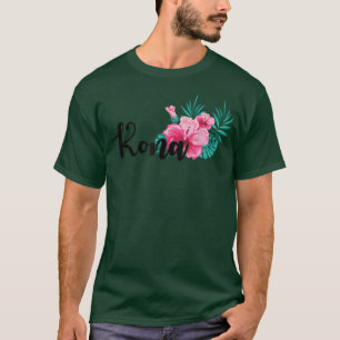 Hawaiianska män Kvinnor Kona Hawaii Hibiskusblomma T Shirt