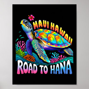Hawaiianska Maui Hawaii Sköldpadda Semester Gruppr Poster