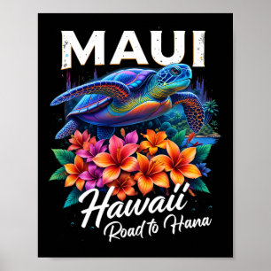 Hawaiianska Maui Ocean Beach Hawaii Sköldpadda Sem Poster