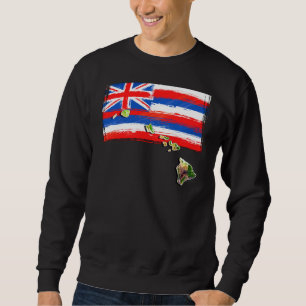 Hawaiianska öarna Hawaii Flagga Lång Ärmad Tröja