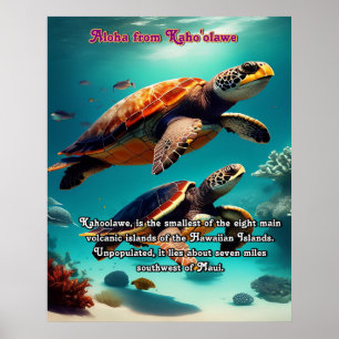 Hawaiianska öarna Kahoolawe Aloha Poster