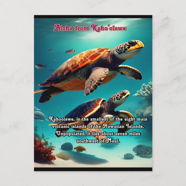 Hawaiianska öarna Kahoolawe Aloha Vykort (Framsida)