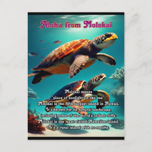 Hawaiianska öarna Molokai Aloha Vykort