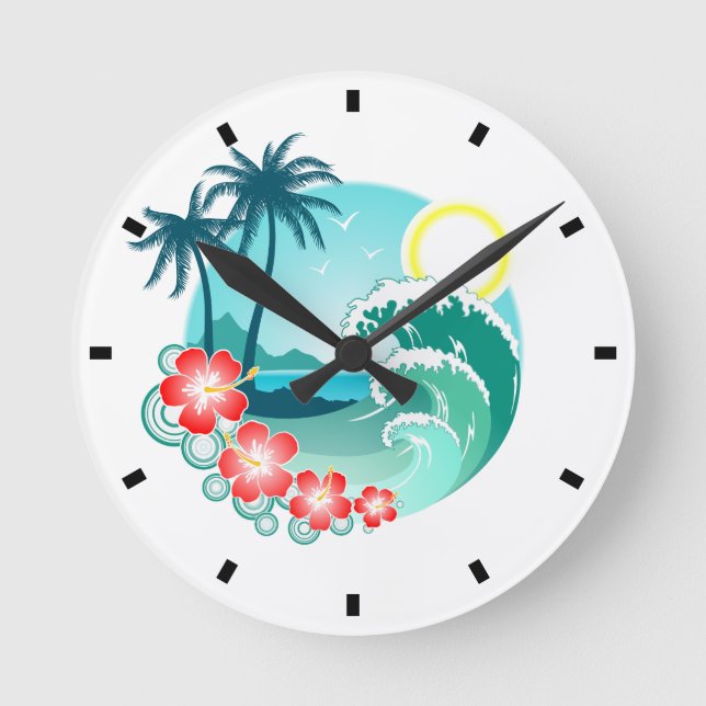 Hawaiianska öarna rund klocka (Framsida)
