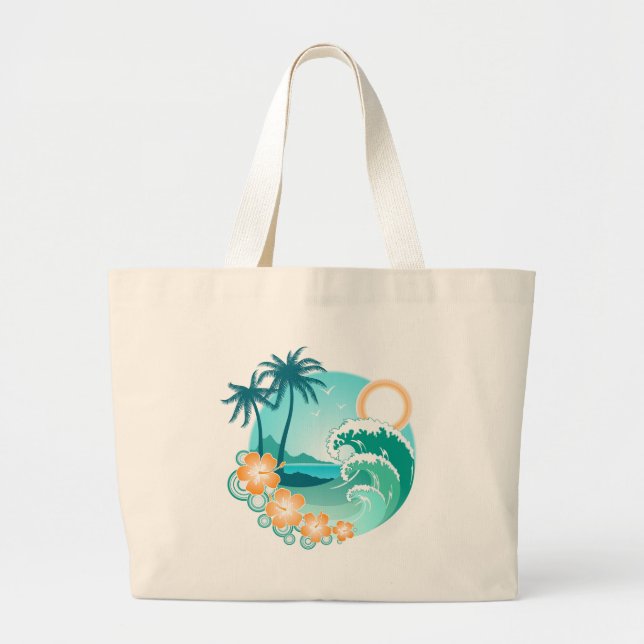 Hawaiianska ön 1 jumbo tygkasse (Framsidan)