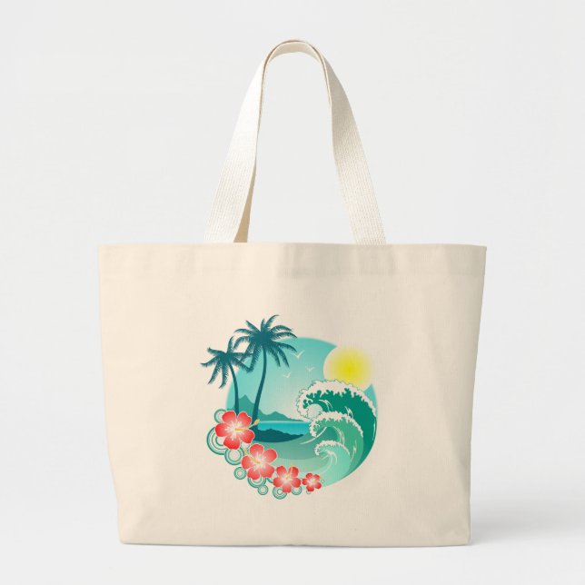 Hawaiianska ön 3 jumbo tygkasse (Framsidan)