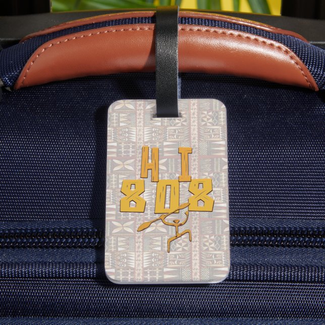 Hawaiianska Paddleman och Tapa Bagagebricka (Baksida Insitu 4)