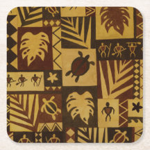 Hawaiianska Petroglyfkrigare Tiki pub underlägg