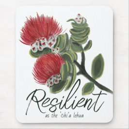 Hawaiianska röda Lehua-blommor Vattenfärg Motstånd Musmatta