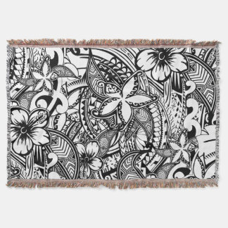 Hawaiianska - Samoan - Polynesien Tribal Dekorativ Filt