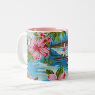 Hawaiianska scener i Pastel Färg Två-Tonad Mugg