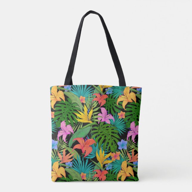 Hawaiianska Tropiska Blommor Tygkasse (Baksida)