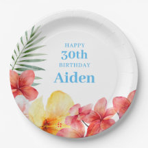 Hawaiianskt blomsterfödelsedags-