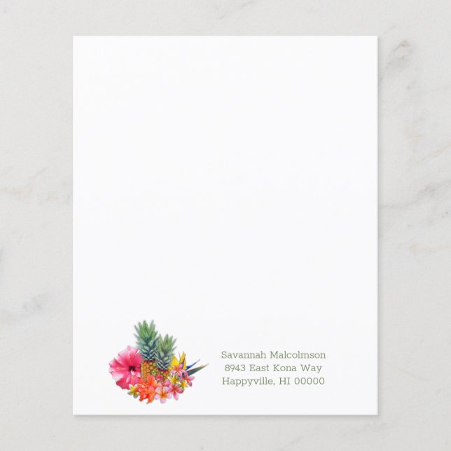 Hawaiianskt blomsterkollektion med ananas Flyer (Framsidan)