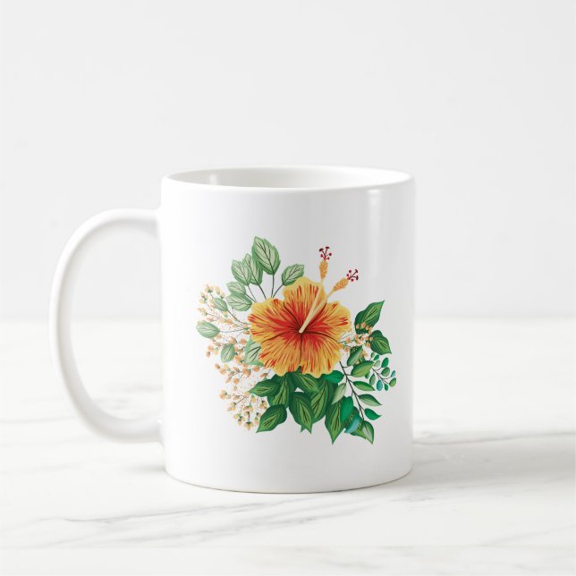 Hawaiianskt blomstermugg kaffemugg (Vänster)
