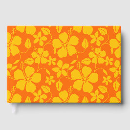 Hawaiianskt Hula (Hibiskus) Mönster i Orange Mix Gästböcker