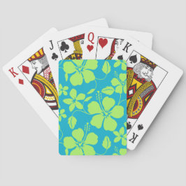 Hawaiianskt Hula (Hibiskus) Mönster i TEAL LIME Casinokort