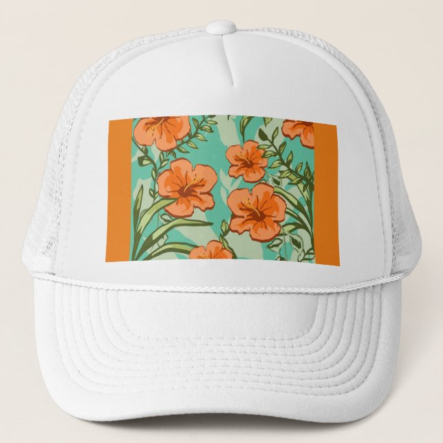 Hawaiianskt Konst Trucker Hatt Keps (Framsida)