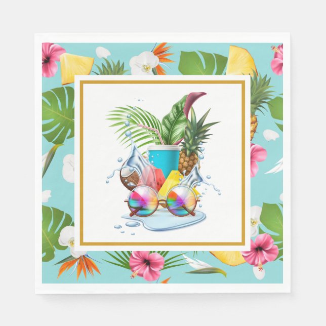 Hawaiianskt Luau-fest  Pappersservett (Framsidan)